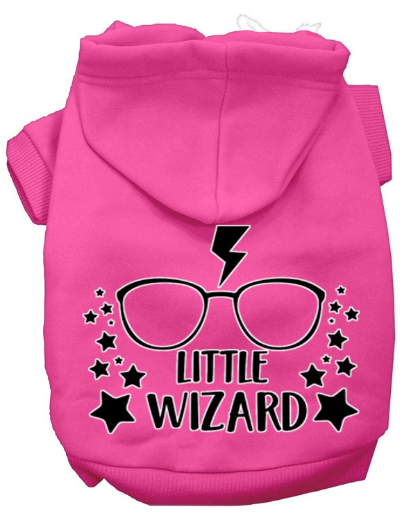 Little Wizard Screen Print Dog Hoodie Bright Pink M